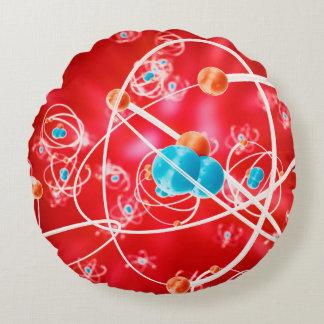 Abstract atom background, Chemistry model of molec Round Cushion