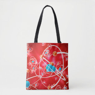 Abstract atom background, Chemistry model of molec Tote Bag