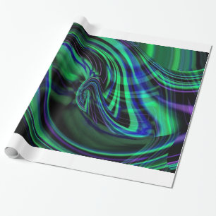 Abstract Aurora Borealis Gift Wrap