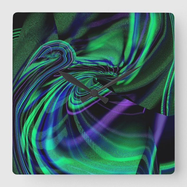 Abstract Aurora Borealis Wall Clock (Front)