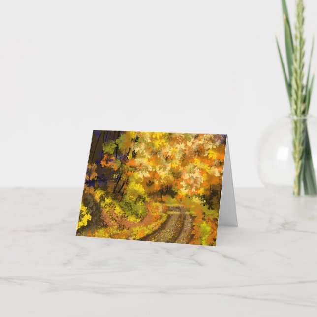 Abstract Autumn Art Thank You Card (Front)