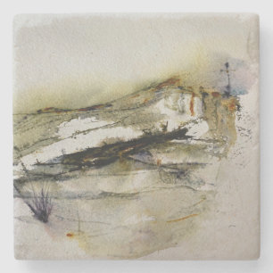 Abstract Autumn Colours Landscape Stone Coaster