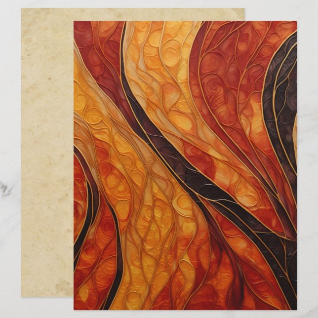 Abstract Autumn Colours Scrapbook Paper (Front/Back)