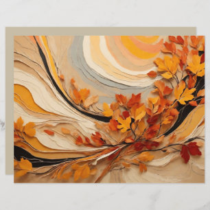 Abstract Autumn Fall Leaves Scrapbook Paper