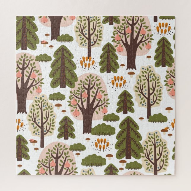 Abstract Autumn Forest Seamless Pattern Jigsaw Puzzle (Vertical)