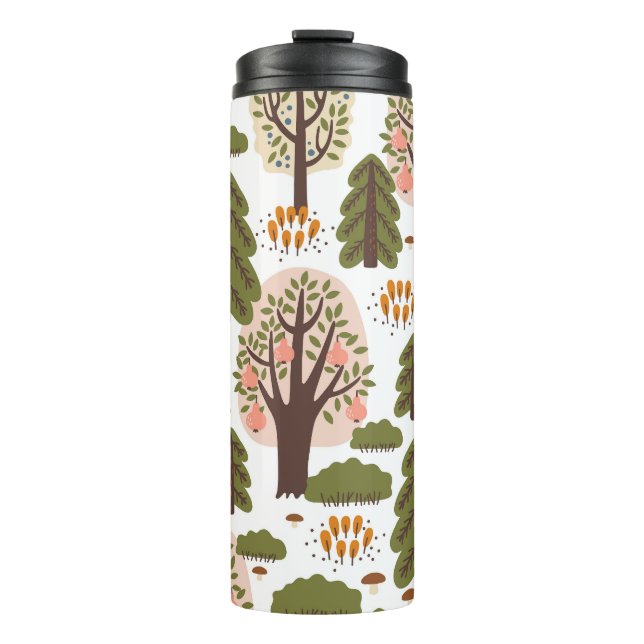 Abstract Autumn Forest Seamless Pattern Thermal Tumbler (Front)