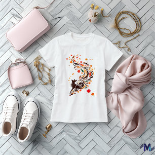 Abstract Autumn Fox Art Design T-Shirt