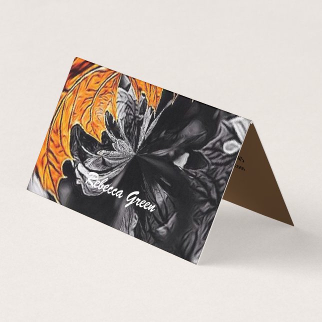 Abstract Autumn Leaf Design Business Card (Front)