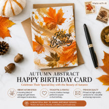 Abstract Autumn Leaves Happy Birthday Fall Colours