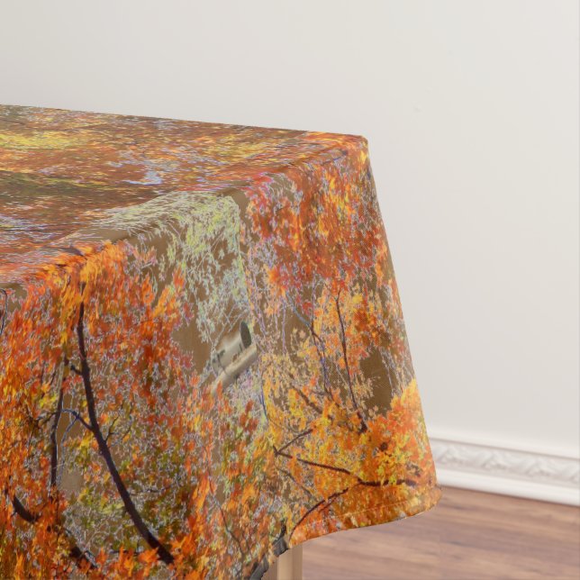 Abstract Autumn Leaves on Trees Tablecloth (In Situ)