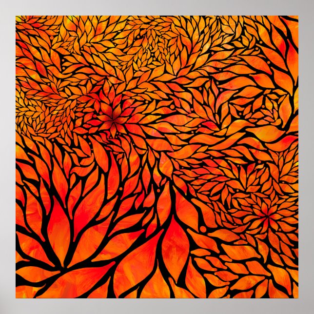 Abstract autumn leaves poster (Front)