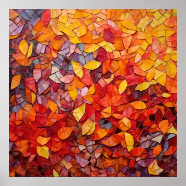 Abstract Autumn Mosaic Fine Art Poster (Front)