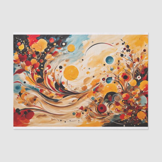 Abstract Autumn Sunset Breeze Tissue Paper (Front)