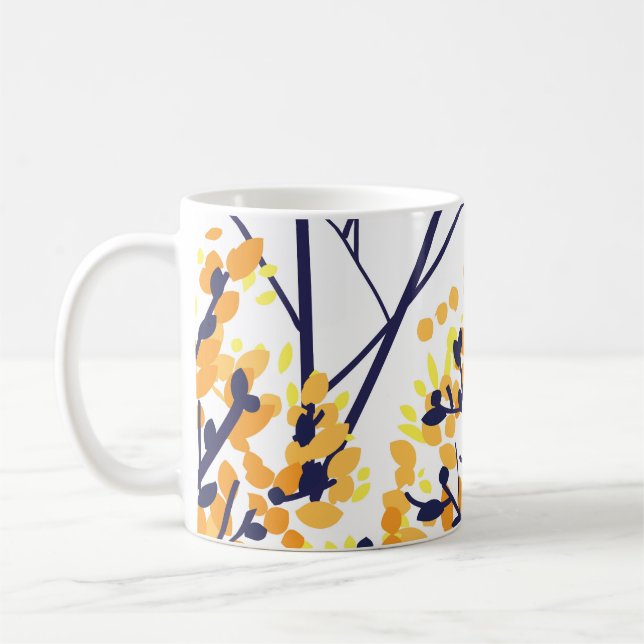 Abstract Autumn Tree Modern Pattern Coffee Mug (Left)
