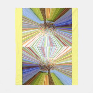 Abstract Autumn Tree Multicolored Striped Fleece Blanket
