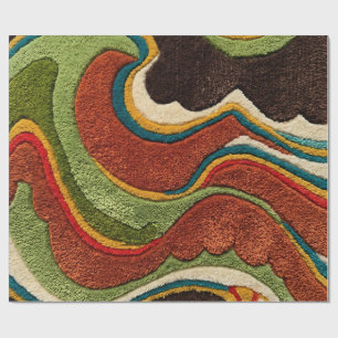 Abstract Avocado Gold Wave Ripple Wrapping Paper