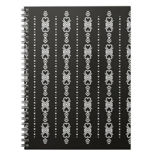 Abstract aztec heart texture notebook