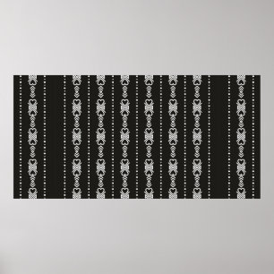 Abstract aztec heart texture poster