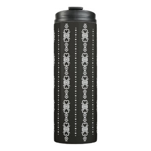Abstract aztec heart texture thermal tumbler