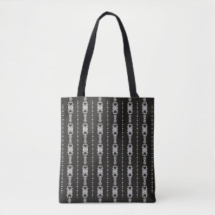 Abstract aztec heart texture tote bag