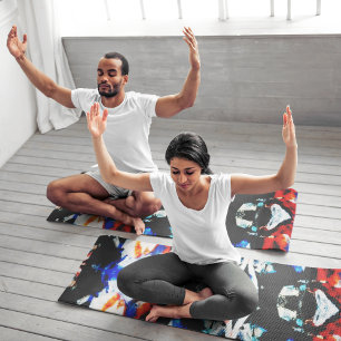 abstract aztec yoga mat