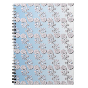 Abstract Baby blue and Pink Pastel Floral Notebook