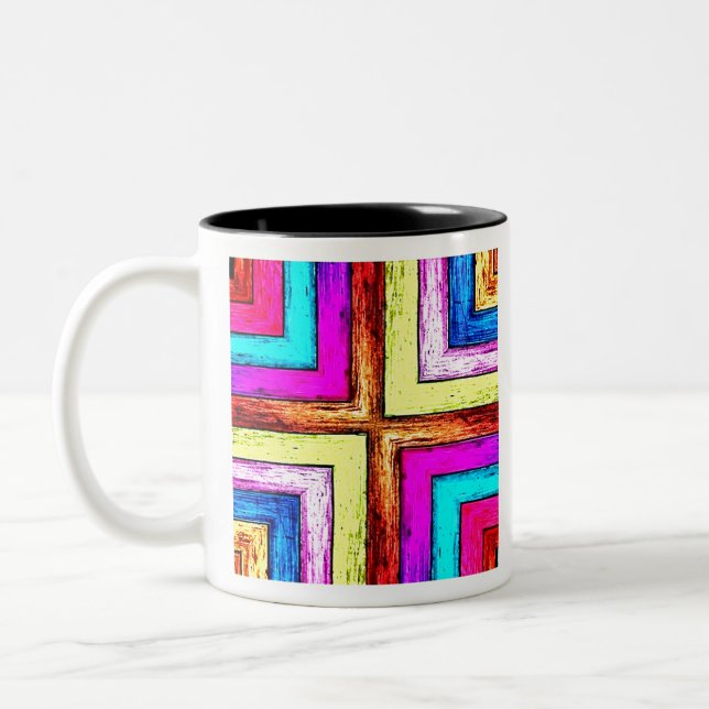 Abstract Background 1 Two-Tone Coffee Mug (Left)