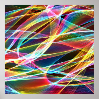 Abstract Background art , Colourful Strings Poster