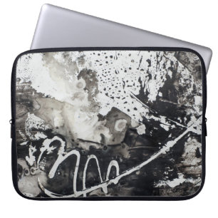 Abstract background black and white laptop sleeve