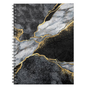 abstract background, black and white marble mosaic notebook