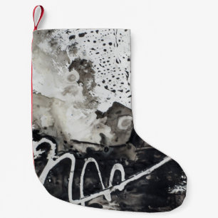 Abstract background black and white small christmas stocking