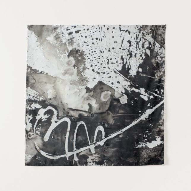 Abstract background black and white tapestry (Front)