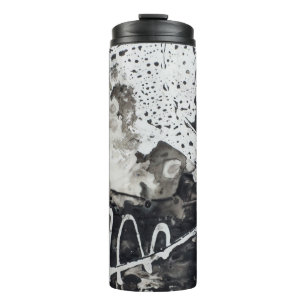 Abstract background black and white thermal tumbler