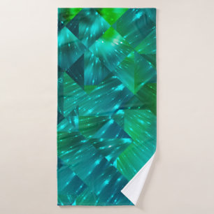 abstract background. blue and green mosaicbackgrou bath towel