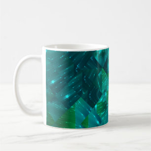 abstract background. blue and green mosaicbackgrou coffee mug
