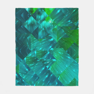 abstract background. blue and green mosaicbackgrou fleece blanket