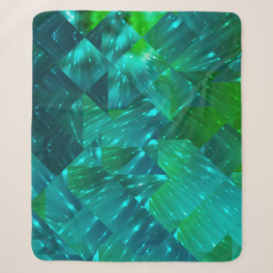 abstract background. blue and green mosaicbackgrou sherpa blanket