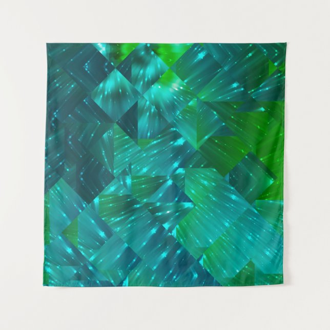 abstract background. blue and green mosaicbackgrou tapestry (Front)