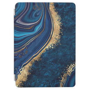 abstract background blue marble agate granite mosa iPad air cover