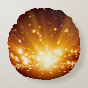 Abstract background - bright orange lightslight,ba round cushion