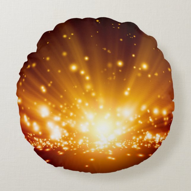 Abstract background - bright orange lightslight,ba round cushion (Front)