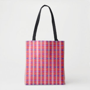 abstract background, colorful intersecting striped tote bag