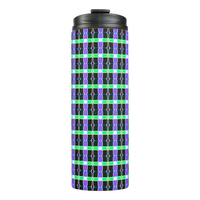 abstract background, coloured tartan pattern, mode thermal tumbler (Front)