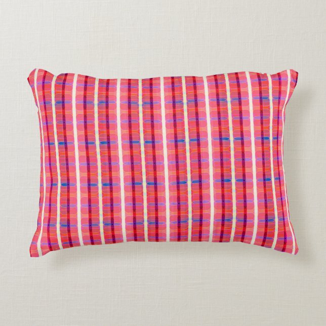 abstract background, colourful intersecting stripe decorative cushion (Front)
