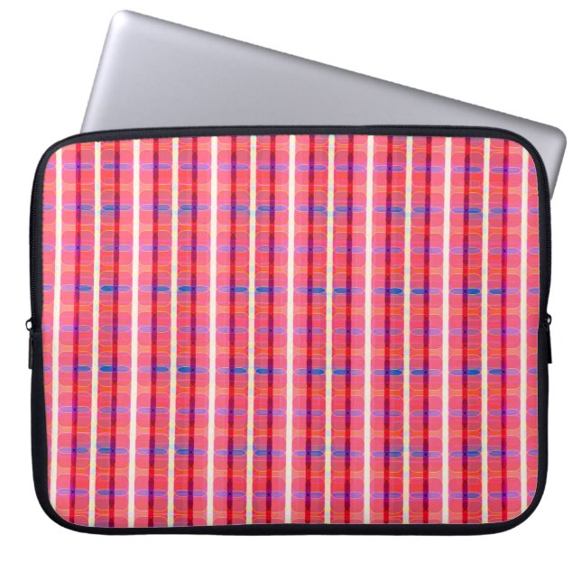 abstract background, colourful intersecting stripe laptop sleeve (Front)