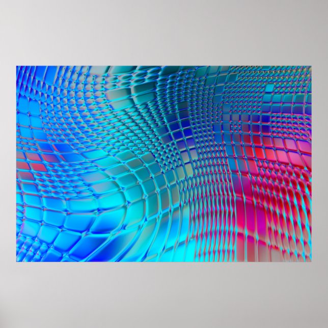 Abstract background. Colourful wavy design wallpap Poster (Front)