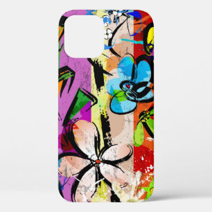 abstract background composition with flowers, with iPhone 12 case