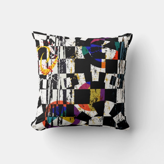 abstract background composition, with strokes, spl cushion (Front)