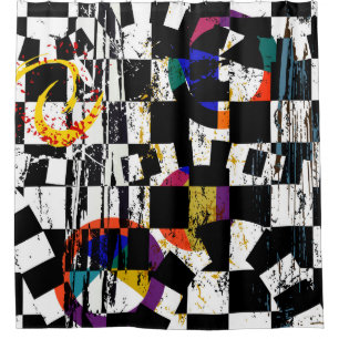abstract background composition, with strokes, spl shower curtain