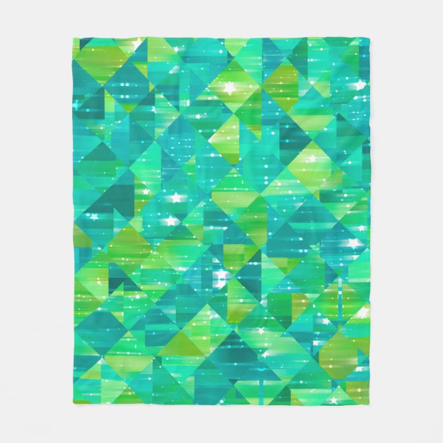 Abstract background. green mosaic fleece blanket (Front)